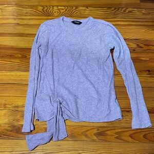 Simply Vera Vera Wang Lavender Ribbed Tie-Front Long Sleeve Top